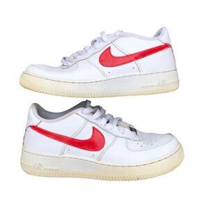 Custom Nike Air Force 1 Size 6 'Red Swoosh'